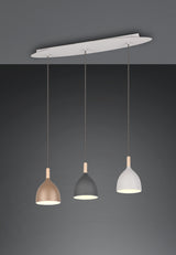 Trio Jerano 364500317, lámpara de techo colgante multicolor de 3 luces, fotografía oficial