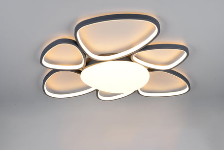 Trio Amelio 691910742 antracita encendido, vista completa con luz cálida