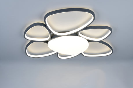 Trio Amelio 691910742 antracita encendido, vista completa con luz neutra