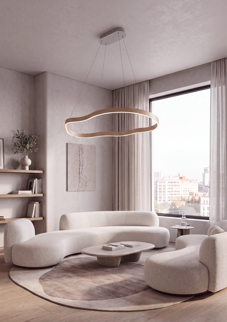 Trio Aurum 396212143 beige cálido en un salón, fotografía oficial de ambiente