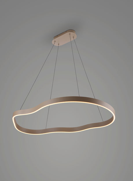 Trio Aurum 396212143 beige cálido: lámpara colgante de contorno orgánico con LED inferior