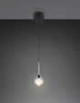 Trio Calista 394910132, colgante individual de cristal y cromo con base negra mate