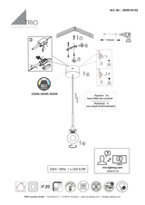 Esquema oficial de montaje de Trio 394910132, alimentación, clase eléctrica y protección IP20