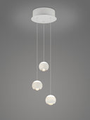 Lámpara colgante Trio Cannon MR34440331, tres luces LED en blanco mate