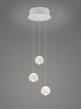 Lámpara colgante Trio Cannon MR34440331, tres luces LED en blanco mate