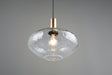 Trio Emelie R38151052 encendida, vidrio transparente texturizado y metal dorado