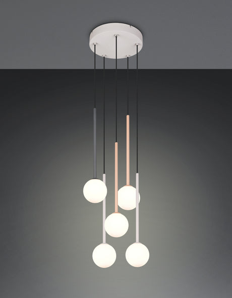 Trio Firano 363530517, lámpara colgante en acabado multicolor, fotografía oficial