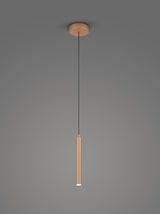 Lámpara colgante Trio Calina MR32160165 en metal color café, con cuerpo tubular y florón circular