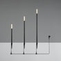 Conjunto de tres piquetas LED Stick en negro mate, con alturas escalonadas y cable con enchufe