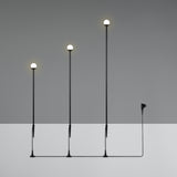 Conjunto de tres piquetas LED Trio Scoop R45863632 en negro mate, con alturas escalonadas y cable con enchufe