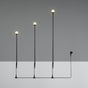 Conjunto de tres piquetas LED Trio Scoop R45863632 en negro mate, con alturas escalonadas y cable con enchufe