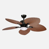 Ventilador Torcal negro/roble 5 aspas 6 velocidades 130d 2880lm 3000-4500-6500K remoto memoria temporizador Fabrilamp 262791536