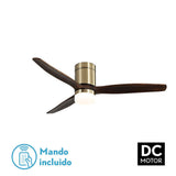 Ventilador de techo Fabrilamp Aguilón LED cuero roble 3 palas motor DC 3000-6000K Ø132cm 20W — vista 3