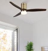 Ventilador de techo Fabrilamp Aguilón LED cuero roble 3 palas motor DC 3000-6000K Ø132cm 20W — vista 1
