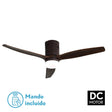Ventilador de techo Fabrilamp Aguilón LED marrón roble 3 palas motor DC 3000-6000K Ø132cm 20W — vista 1