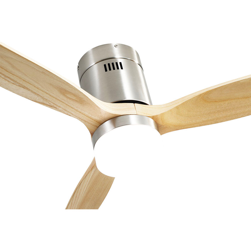 Ventilador de techo Fabrilamp Aguilón LED níquel haya 3 palas motor DC 3000-6000K Ø132cm 20W — vista 3