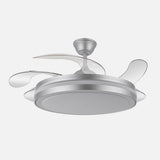 Ventilador de techo retráctil Fabrilamp Esparta LED plata 5 palas motor DC Ø132cm 80W 184796010