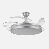 Ventilador de techo retráctil Fabrilamp Esparta LED plata 5 palas motor DC 3000-6000K Ø132cm 80W — vista 1
