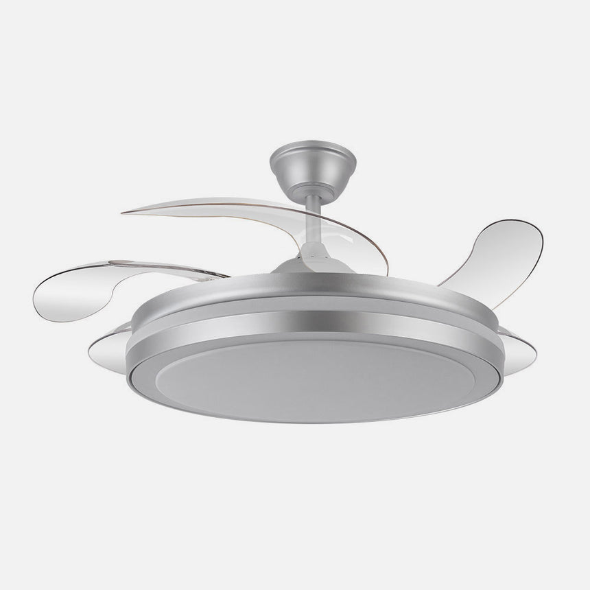 Ventilador de techo retráctil Fabrilamp Esparta LED plata 5 palas motor DC 3000-6000K Ø132cm 80W — vista 1
