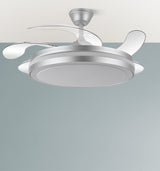 Ventilador de techo retráctil Fabrilamp Esparta LED plata 5 palas motor DC 3000-6000K Ø132cm 80W — vista 3