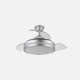 Ventilador de techo retráctil Fabrilamp Esparta LED plata 3 palas motor DC Ø72cm 44W 184793010