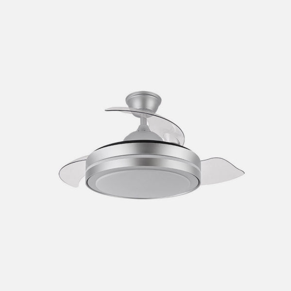 Ventilador de techo retráctil Fabrilamp Esparta LED plata 3 palas motor DC Ø72cm 44W 184793010