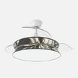 Ventilador de techo retráctil Fabrilamp Decor LED blanco estampado oscuro 3 palas motor DC — vista 1