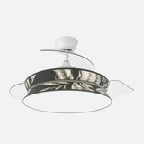 Ventilador de techo retráctil Fabrilamp Decor LED blanco estampado oscuro 3 palas motor DC — vista 1