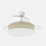 Ventilador de techo retráctil Fabrilamp Decor LED blanco natural 3 palas motor DC 3000-6000K Ø108cm — vista 1