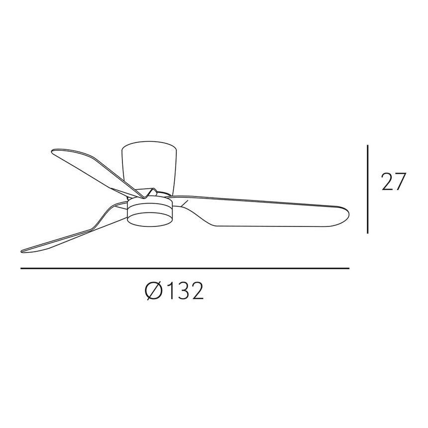 Ventilador de techo Fabrilamp Kochi LED marrón 3 palas motor DC 3000-6000K Ø132cm 18W — vista 5