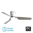 Ventilador de techo Fabrilamp Kochi LED níquel plata 3 palas motor DC 3000-6000K Ø132cm 18W — vista 1