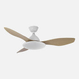 Ventilador de techo Fabrilamp Yael LED blanco haya 3 palas motor DC 3000-6000K Ø122cm 72W — vista 2