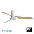 Ventilador de techo Fabrilamp Kochi LED blanco haya 3 palas motor DC 3000-6000K Ø132cm 18W — vista 1