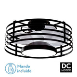 Ventilador de techo con luz Fabrilamp Xaloc LED negro blanco 7 palas motor DC Ø57cm 22W 182191709