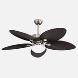 Ventilador de techo Fabrilamp Borasco LED níquel marrón 5 palas motor DC 3000-6000K Ø132cm 24W — vista 2