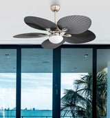 Ventilador de techo Fabrilamp Chaw LED níquel negro 5 palas motor DC 3000-6000K Ø132cm 24W — vista 1