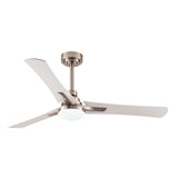 Ventilador de techo Fabrilamp Coro LED níquel blanco haya 3 palas motor DC 3000-6000K Ø132cm 22W — vista 6
