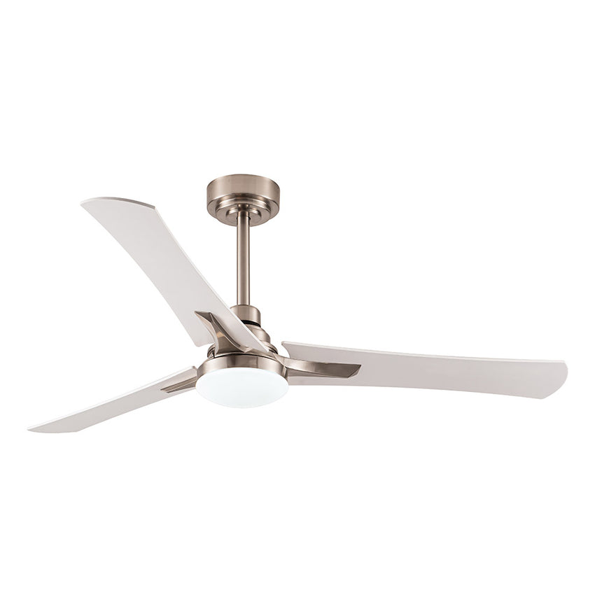 Ventilador de techo Fabrilamp Coro LED níquel blanco haya 3 palas motor DC 3000-6000K Ø132cm 22W — vista 6