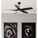 Ventilador de techo Fabrilamp Galleo LED negro 5 palas motor DC Ø137cm 24W 181591509