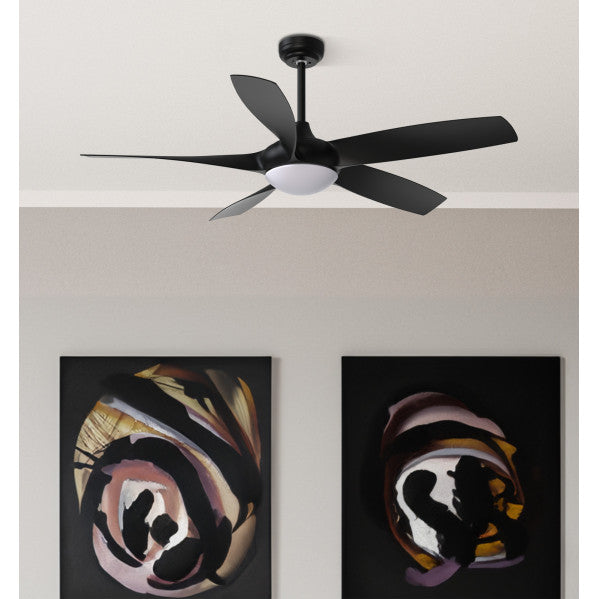 Ventilador de techo Fabrilamp Galleo LED negro 5 palas motor DC Ø137cm 24W 181591509