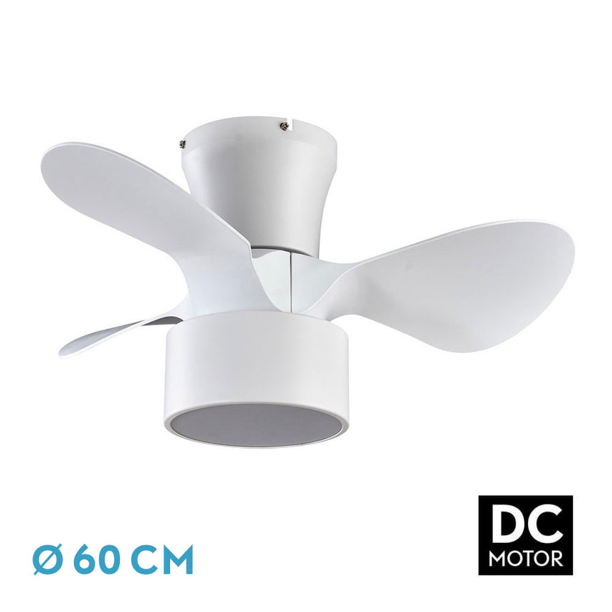 Ventilador de techo Fabrilamp Kos LED blanco 3 palas motor DC 3000-6000K Ø60cm 24W — vista 1