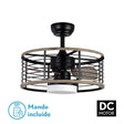 Ventilador de techo con luz Fabrilamp Pella LED negro madera 3 palas motor DC Ø50cm 24W — vista 1