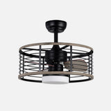 Ventilador de techo con luz Fabrilamp Pella LED negro madera 3 palas motor DC Ø50cm 24W — vista 2
