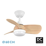 Ventilador de techo Fabrilamp Pirdo LED blanco haya 3 palas motor DC 3000-6000K Ø60cm 24W — vista 1
