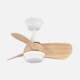 Ventilador de techo Fabrilamp Pirdo LED blanco haya 3 palas motor DC 3000-6000K Ø60cm 24W — vista 2