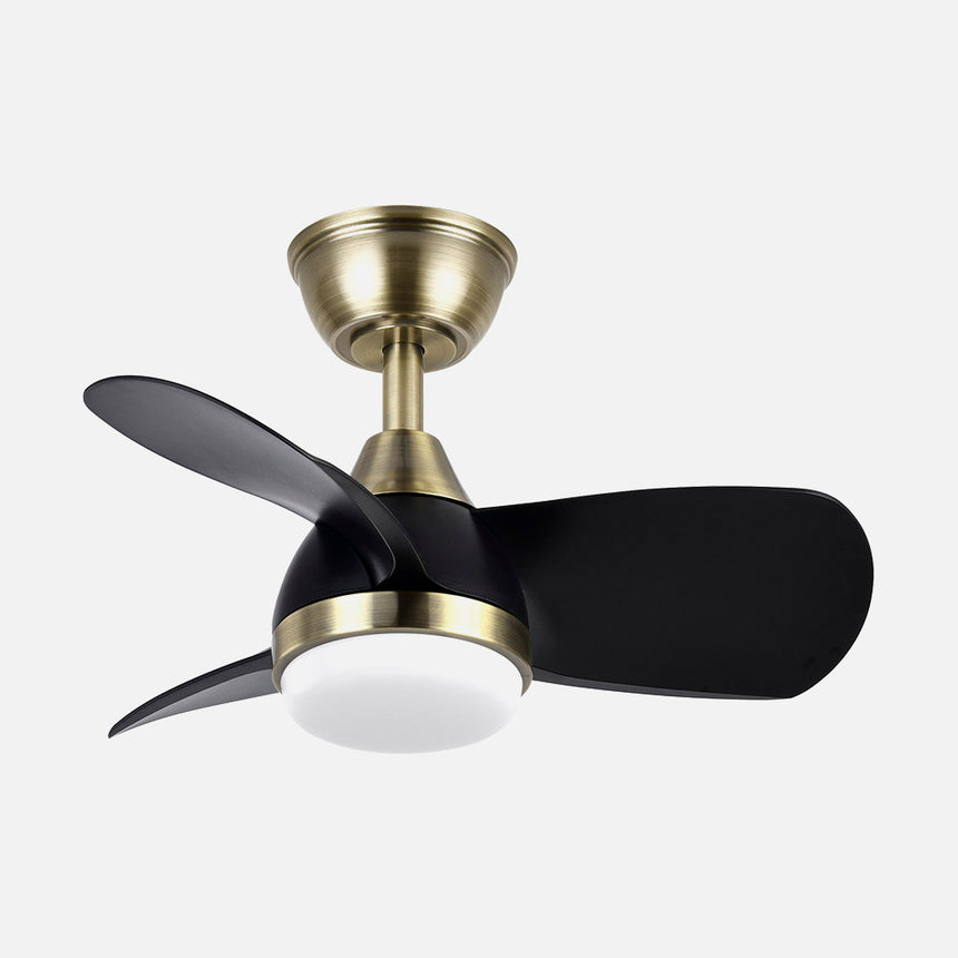 Ventilador de techo Fabrilamp Pirdo LED cuero negro 3 palas motor DC 3000-6000K Ø60cm 24W — vista 2