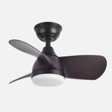 Ventilador de techo Fabrilamp Pirdo LED negro marrón 3 palas motor DC 3000-6000K Ø60cm 24W — vista 2