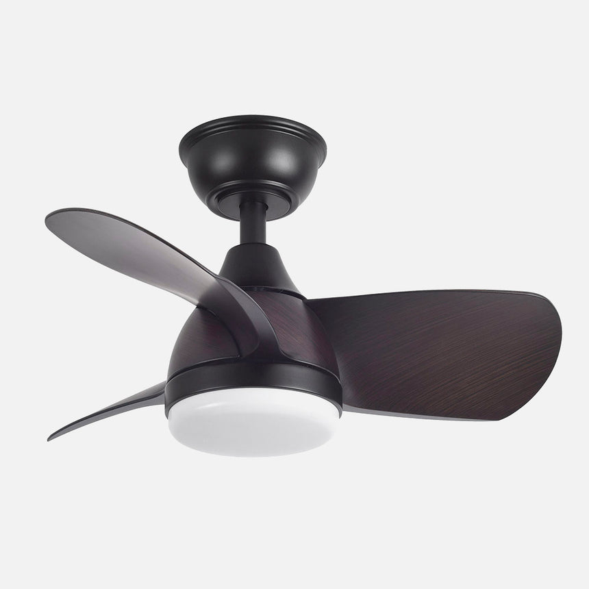 Ventilador de techo Fabrilamp Pirdo LED negro marrón 3 palas motor DC 3000-6000K Ø60cm 24W — vista 2