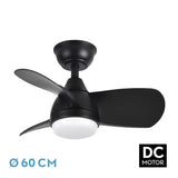 Ventilador de techo Fabrilamp Pirdo LED negro 3 palas motor DC 3000-6000K Ø60cm 24W — vista 1