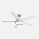 Ventilador de techo Fabrilamp Lebeche LED blanco haya 5 palas motor DC 3000-6000K Ø132cm 25W — vista 2